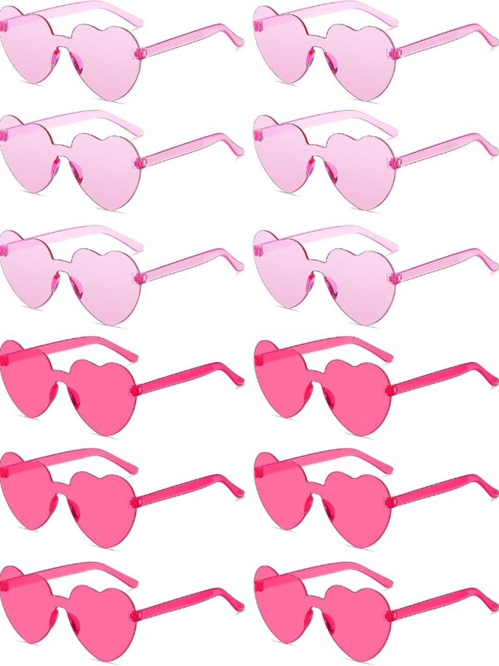 12/20/24 Pairs Heart Sunglasses for Women Men, Trendy Heart Shaped